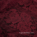 Pizzo Chantilly in cotone floreale rosso